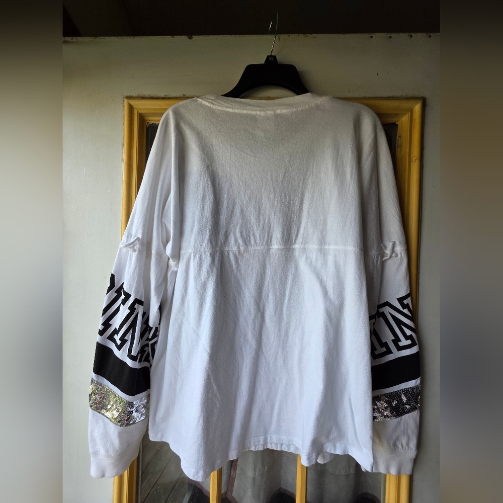 PINK Victoria's Secret White Sequin shirt - Picture 2 of 5